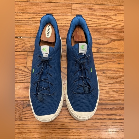 Cariuma IBI Low Cut Performance Sneakers M 9.5/W 10.5 Blue knit Canvass - Picture 3 of 9